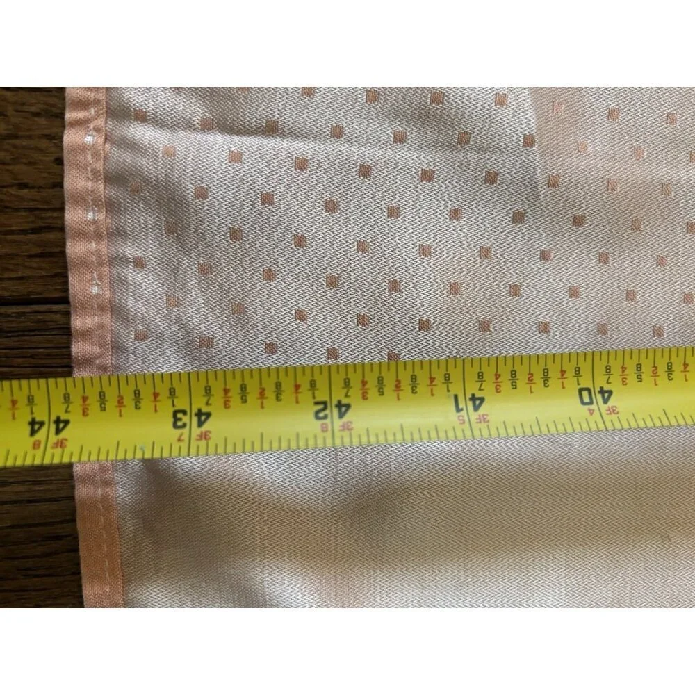 50s 40s Vintage Peachy Pink Polyester Satin Stripe Tablecloth 51x44 Square